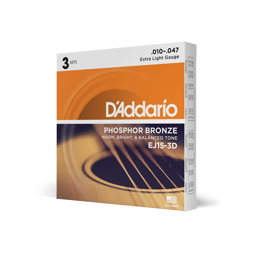 D'Addario EJ15 | Phosphor Bronze Acoustic Guitar Strings 10-47