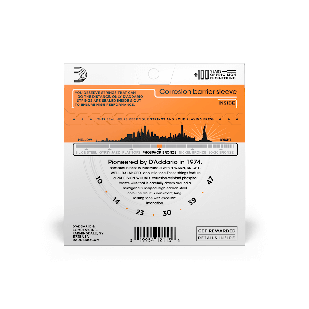 D'Addario EJ15 | Phosphor Bronze Acoustic Guitar Strings 10-47