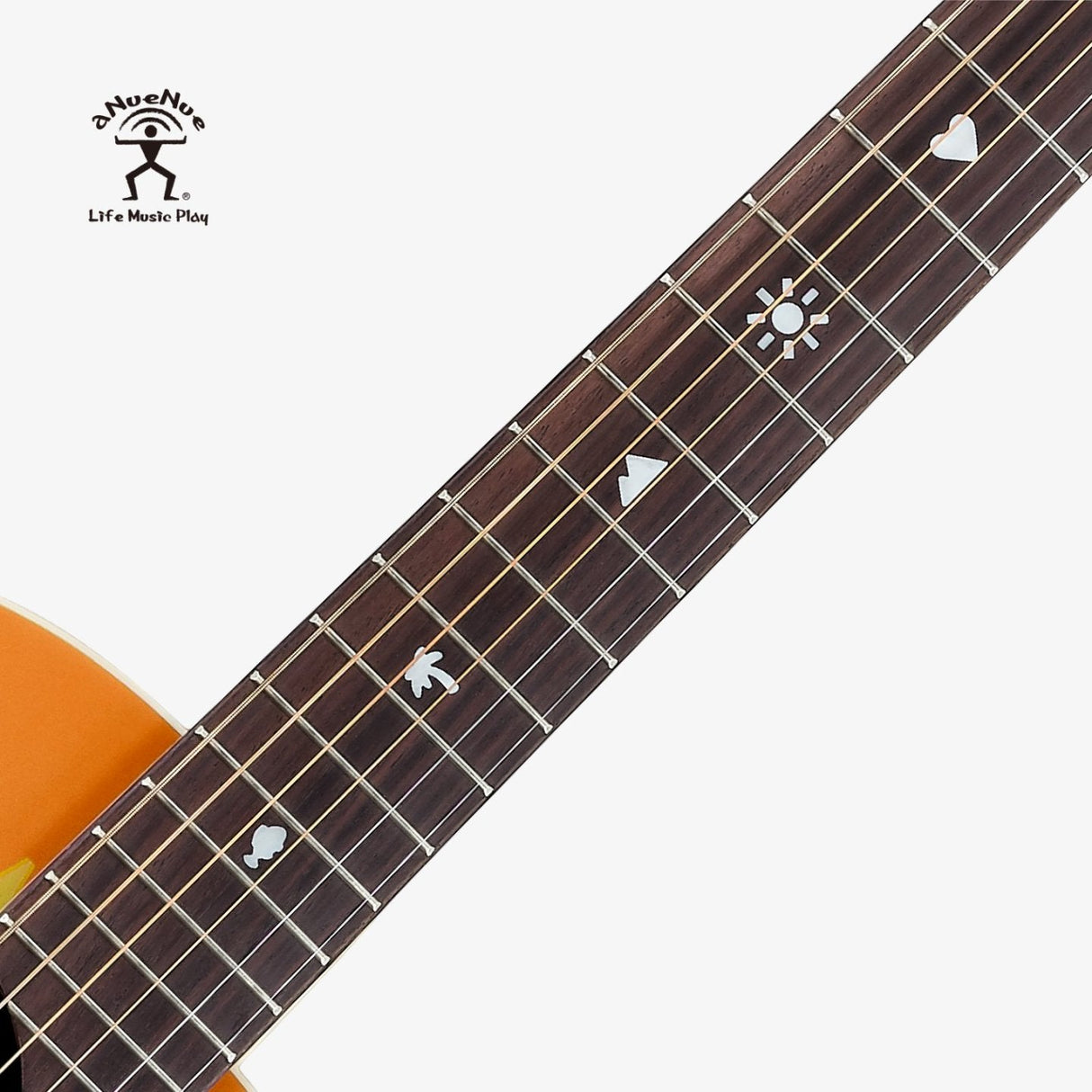 aNueNue Palawan Sunrise Travel Size Guitar Rosewood Fingerboard with Shell Inlays