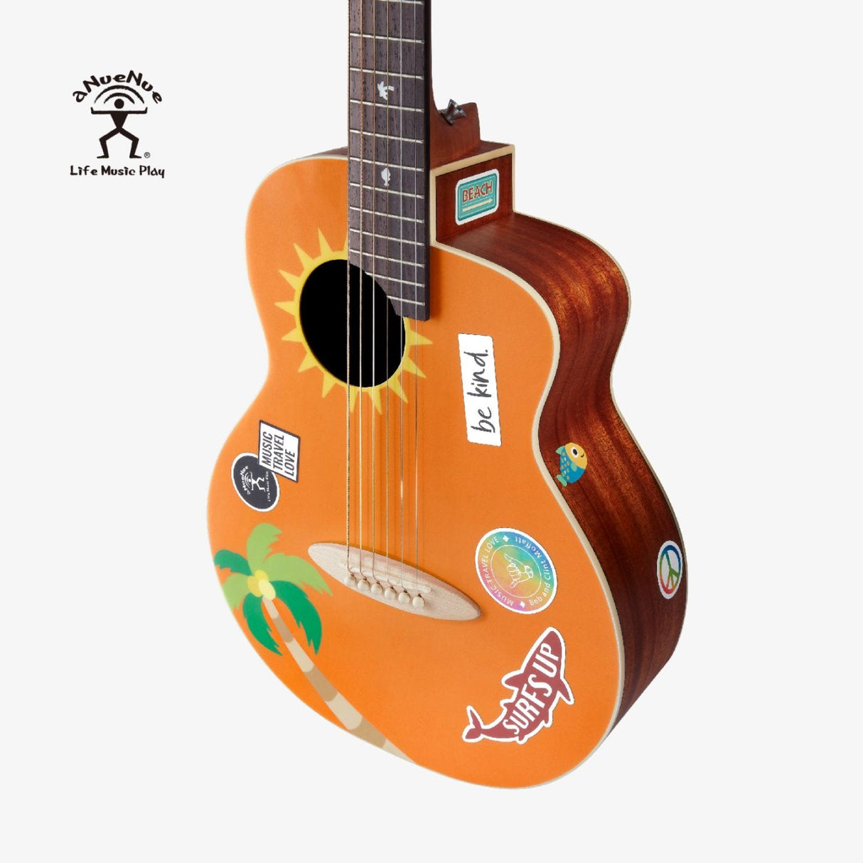 aNueNue Palawan Sunrise Travel Size Guitar Mahogany Back and Sides - Satin Natural Finish
