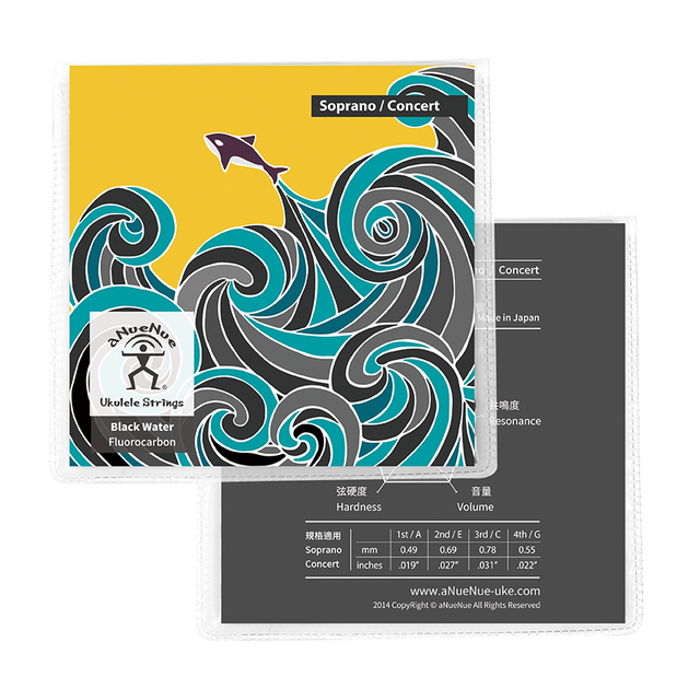 aNueNue Black Water Soprano/Concert Ukulele Strings