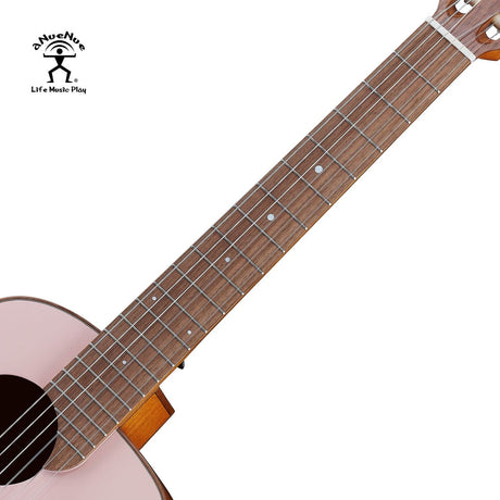 aNueNue MCN Nylon Series Travel Size Guitar Sultan Sand – Walnut Fretboard Close Up