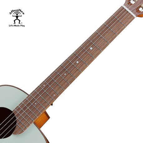 aNueNue MCN Nylon Series Travel Size Guitar Forest Jade – Walnut Fretboard Close Up