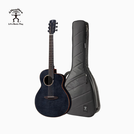 aNueNue L77E 41 Inch Thin Body Electric Acoustic Guitar with Deluxe Gigbag Front View