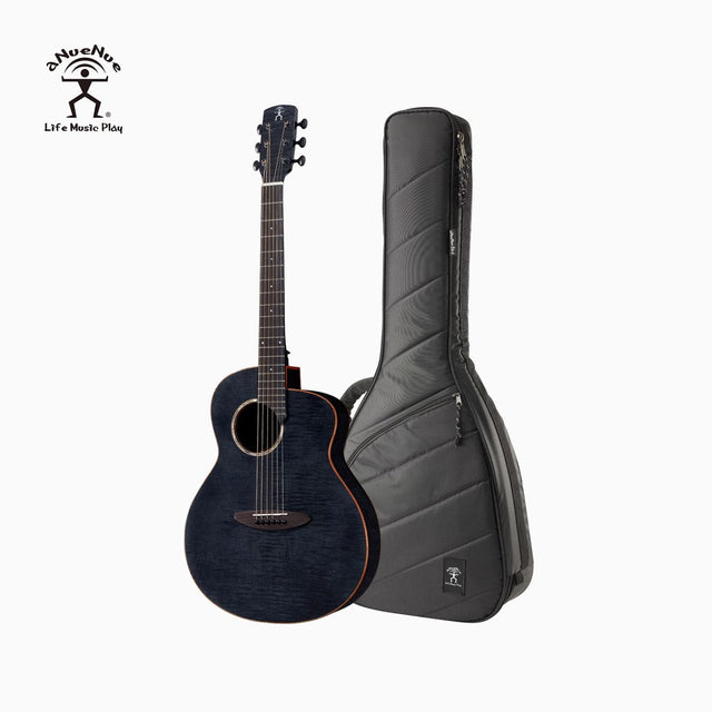 aNueNue L77E 41 Inch Thin Body Electric Acoustic Guitar with Deluxe Gigbag Front View