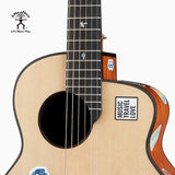 aNueNue Clint Travel Size Guitar Soundhole with Travel Love Sticker Design