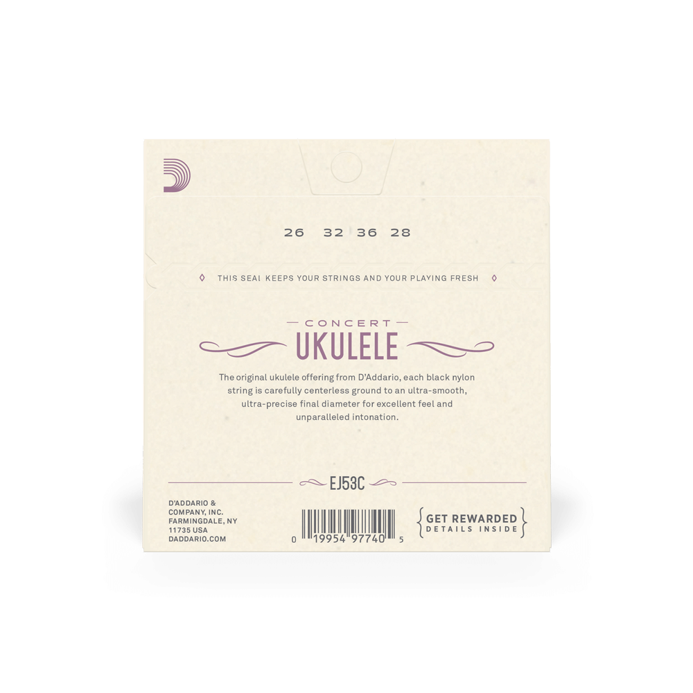 D'Addario EJ53C | Pro-Arté Rectified Nylon Concert Ukulele Strings
