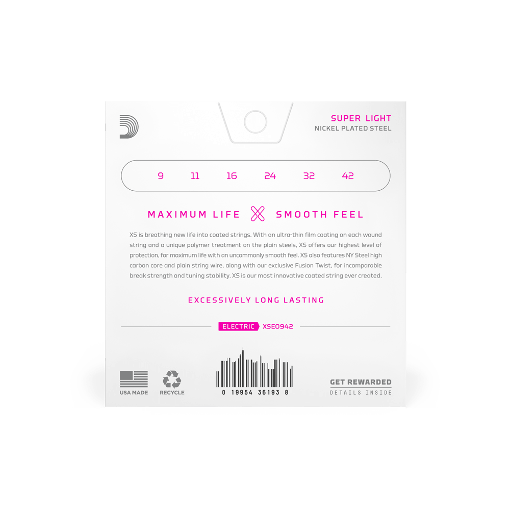 D'Addario XSE0942 | XS Nickel Electric Guitar Strings 9-42