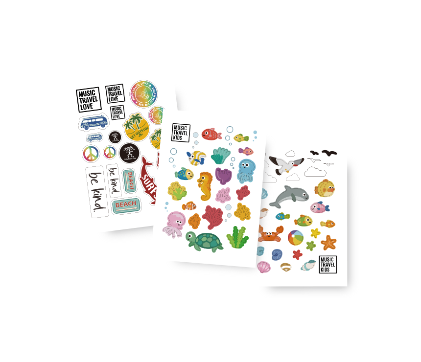 aNueNue Palawan Sunrise Guitar Exclusive Sticker Set - Ocean Life Theme